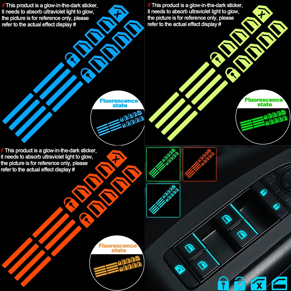 Car Accessories Outside - 18개 자동차 창문 제어 버튼 야광