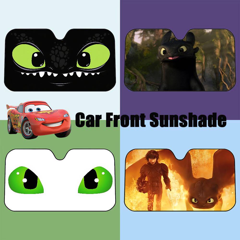 Car Accessories Outside - 만화 눈알 무늬 투명 차량용 햇빛