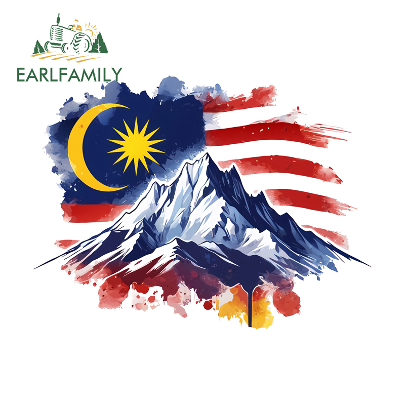 Car Accessories Malaysia - EARLFAMILY 말레이시아 국기 범퍼 창 스티커