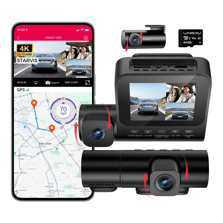 Car Dash Cam - 링두 V630 4K 2.4인치 화면 와이파이