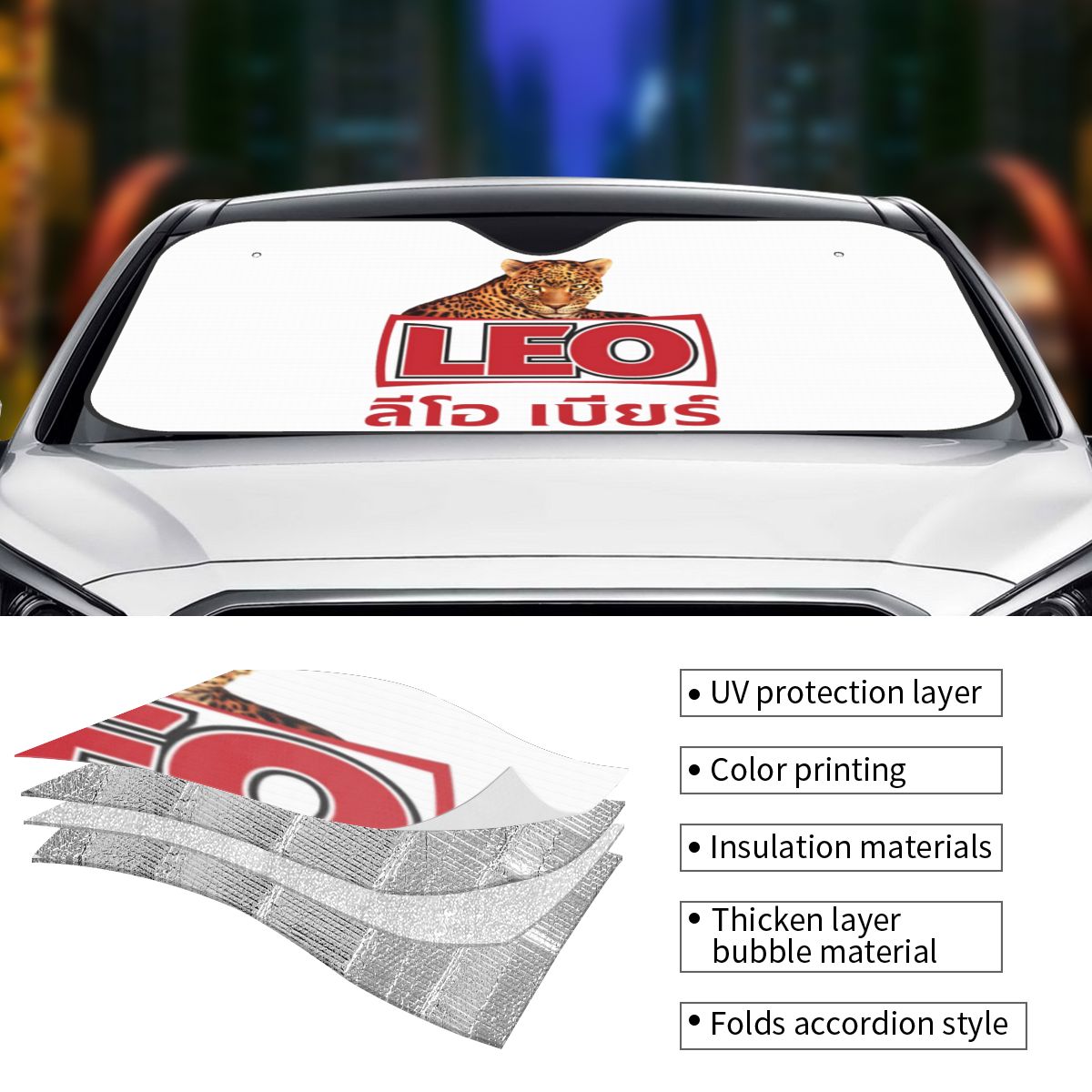 레오 맥주 방콕 차양 앞 유리 자동차 앞 유리창 썬 바 - Car Accessories Bangkok 리뷰 및 가격