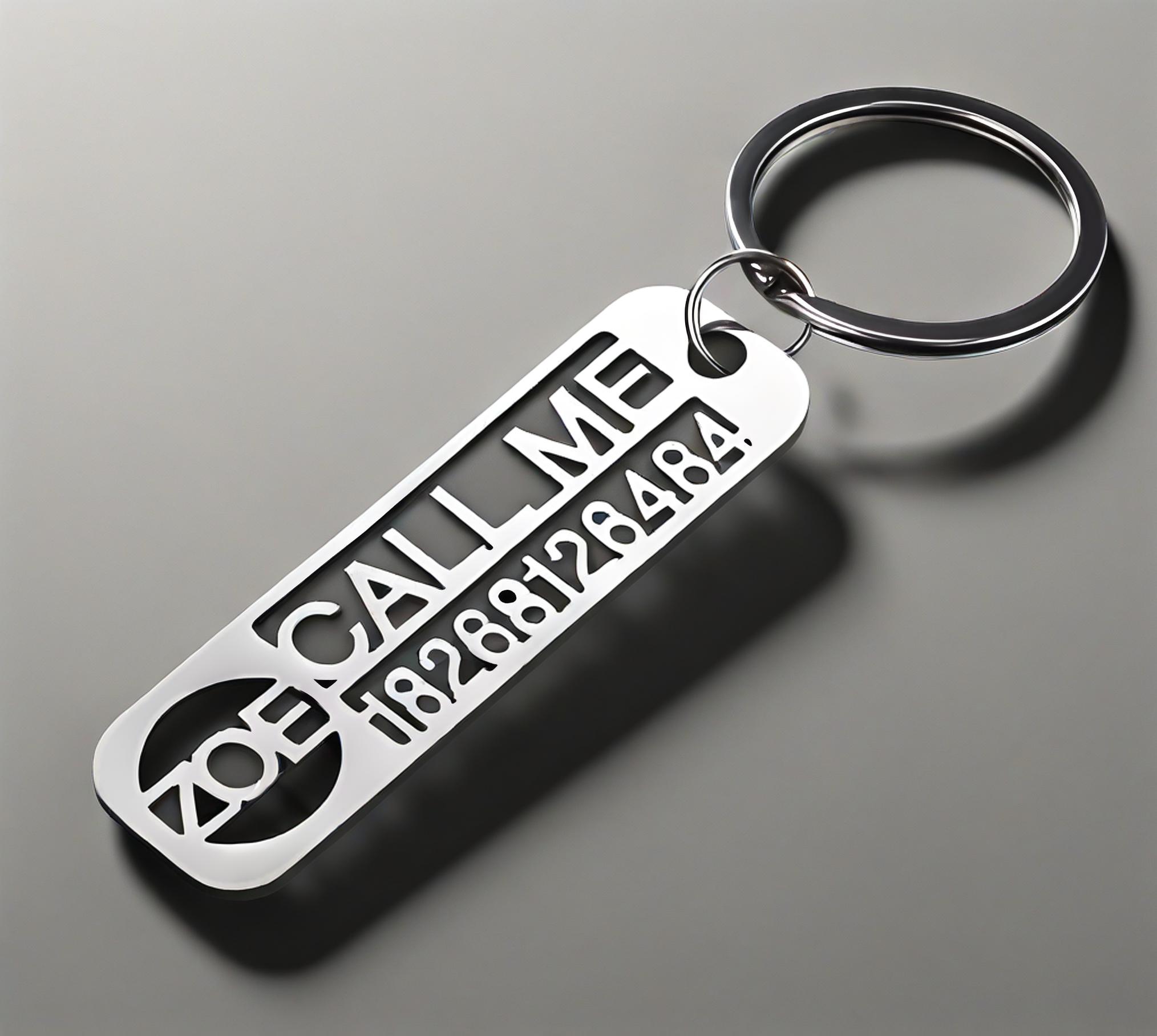 사용자 정의 새겨진 이름 번호 키체인, 금 스테인레스  - Car Accessories Name 리뷰 및 가격