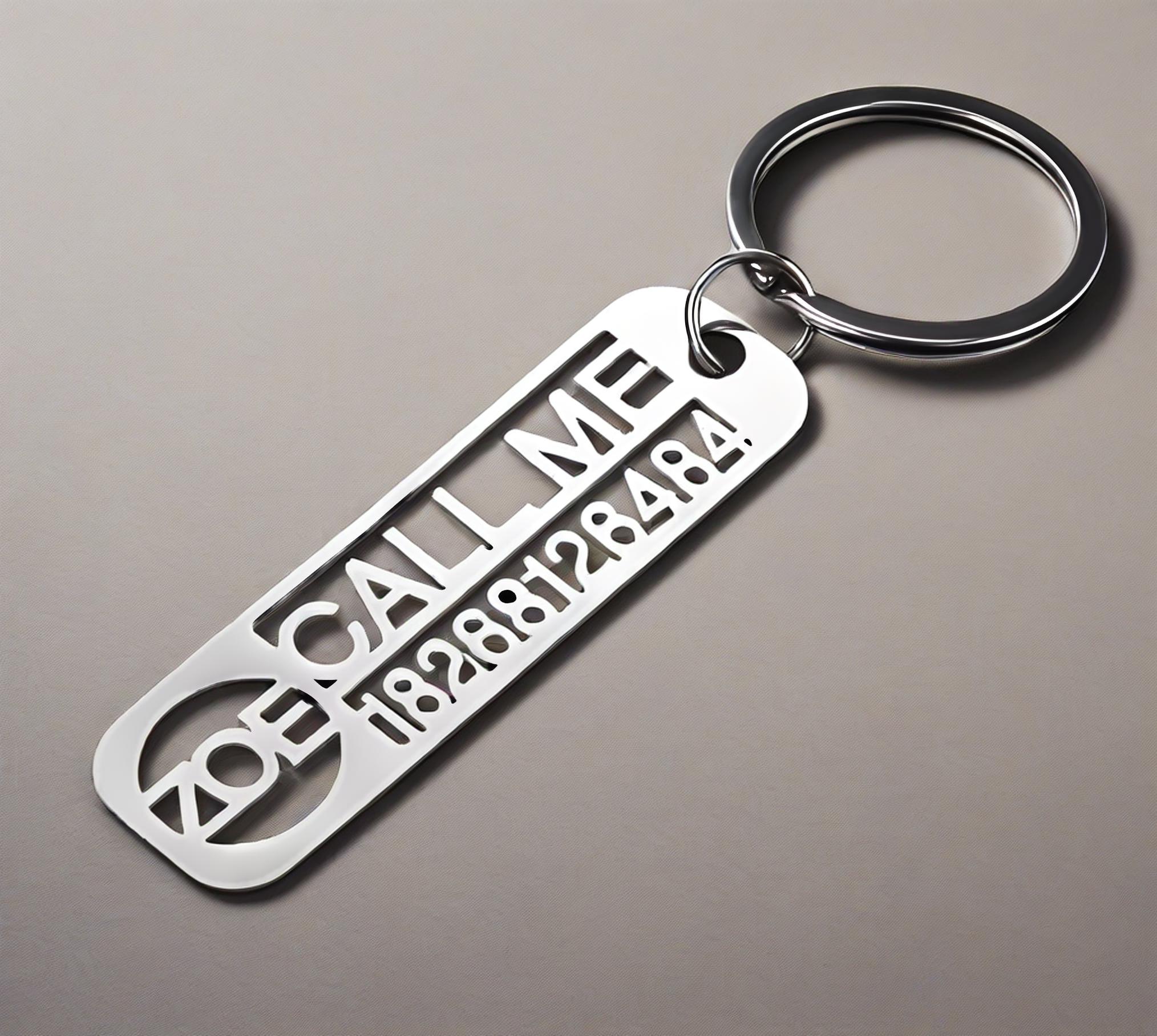 사용자 정의 새겨진 이름 번호 키체인, 금 스테인레스  - Car Accessories Name 리뷰 및 가격