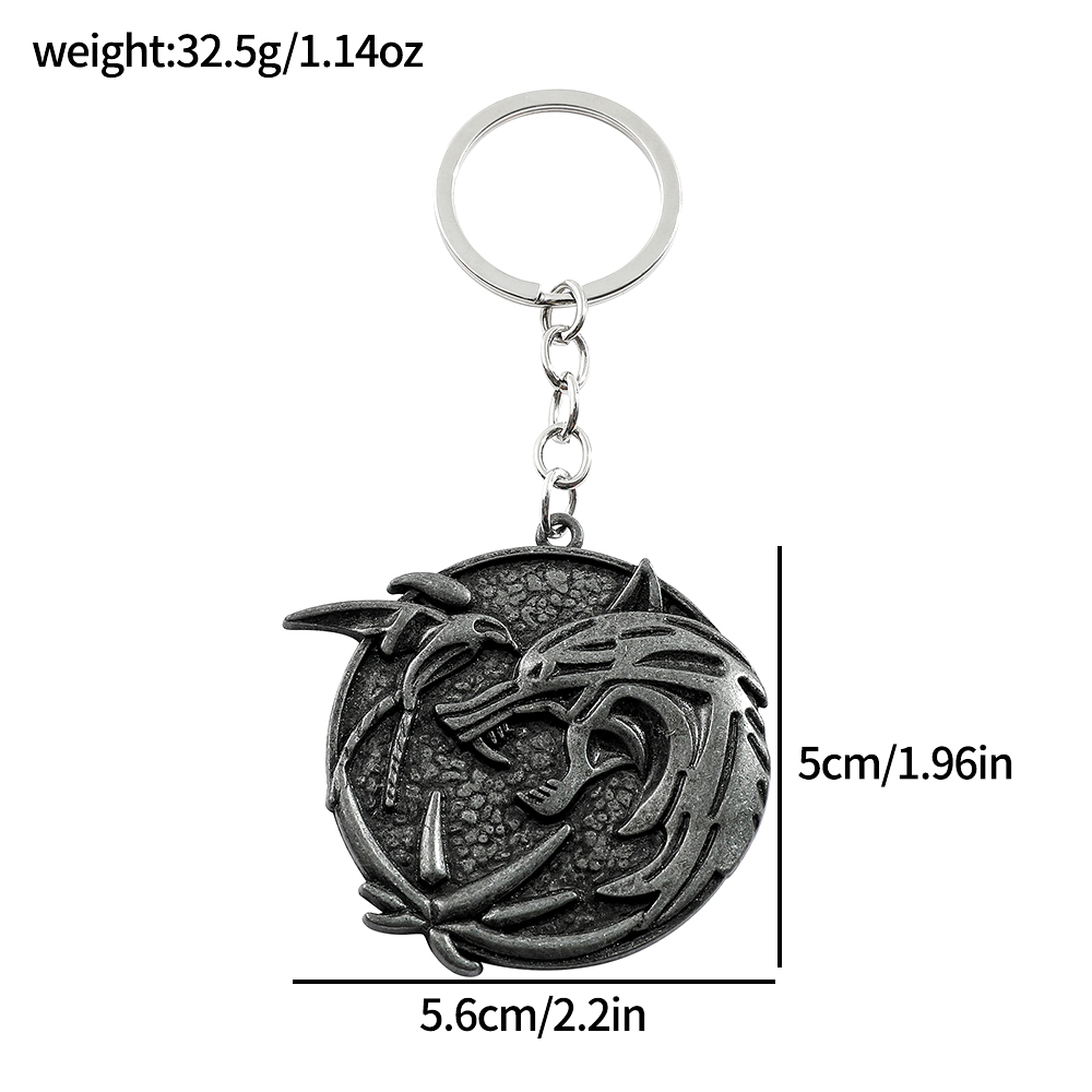 빈티지 늑대 머리 키체인 게임 게롤트 오브 리비아 메달 - Car Accessories Gifts For Men 리뷰 및 가격
