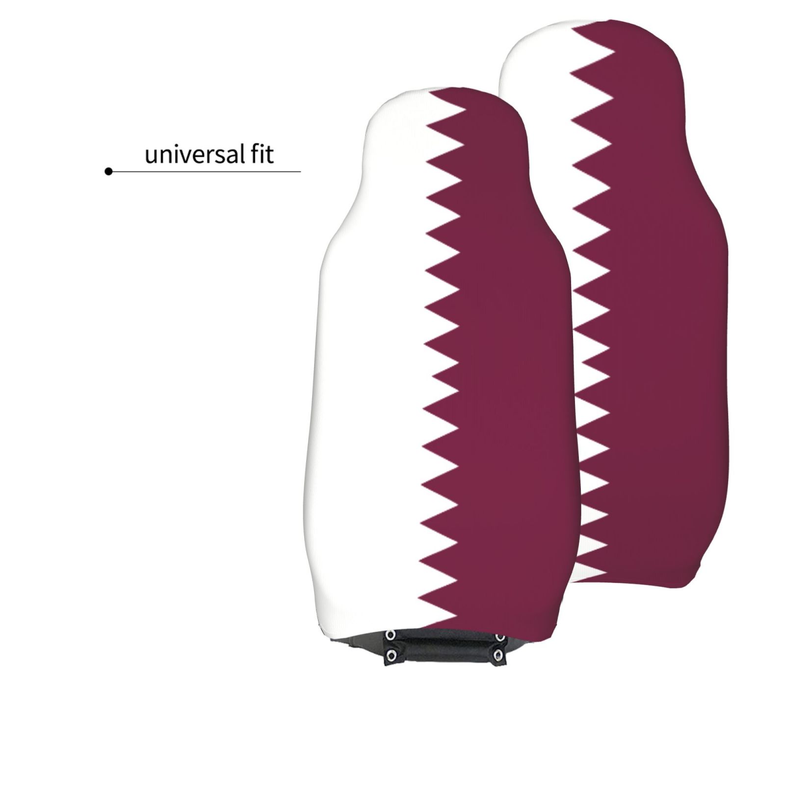 카타르 국기 프린트 애국 테마 자동차 시트 커버 2개  - Qatar Car Accessories 리뷰 및 가격