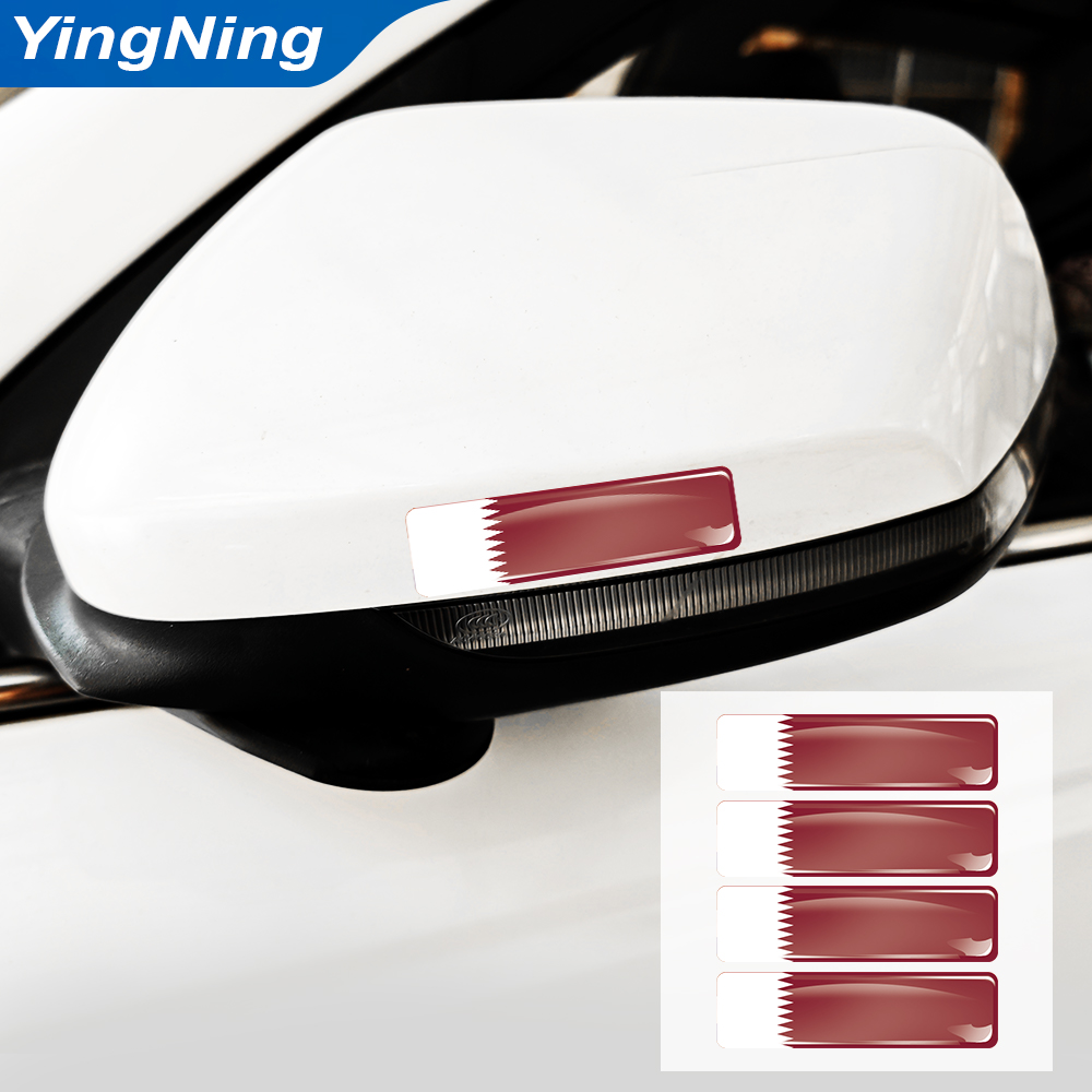 4PCS 카타르 국기 스티커 비닐 에폭시 3D 돔형 데 - Qatar Car Accessories 리뷰 및 가격