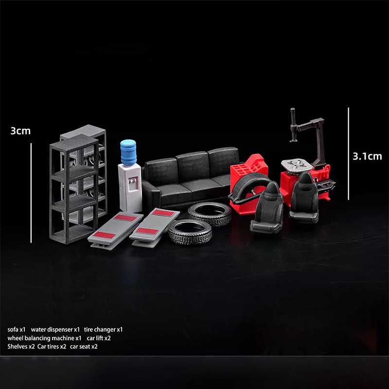 1:64 자동차 정비소 소품 세트 장면 모델 타이어 액 - Car Accessories Shop 리뷰 및 가격