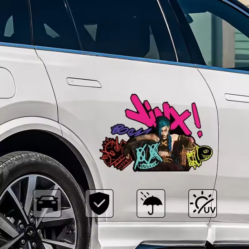 Arcane Jinx 그래피티 반사 자동차 스티커 전기 - Car Accessories Outside 리뷰 및 가격