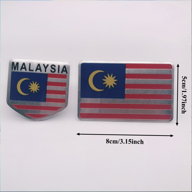 금속 자동차 스티커 터키 말레이시아 인도네시아 국기 차 - Car Accessories Malaysia 리뷰 및 가격