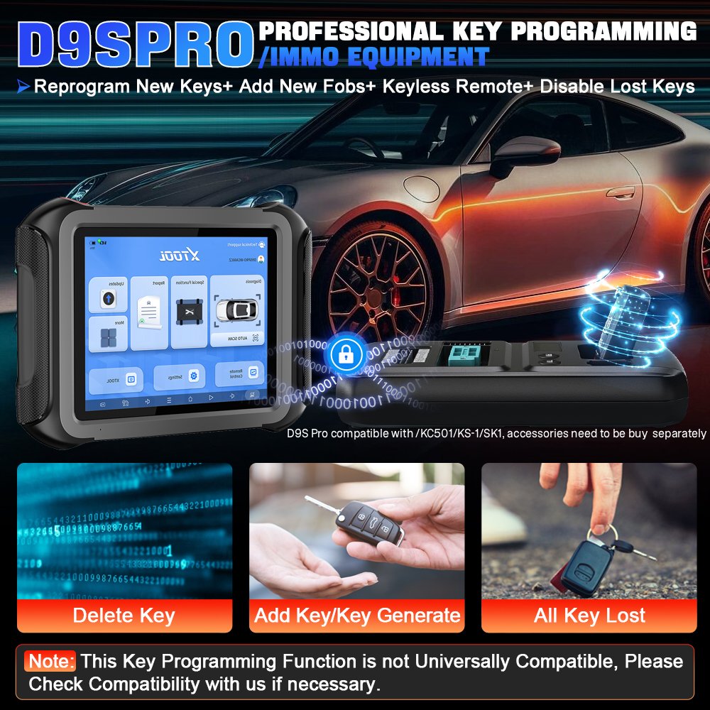 EU 창고 XTOOL D9S Pro EU 자동차 키 프 - Obd2 Scanner 리뷰 및 가격