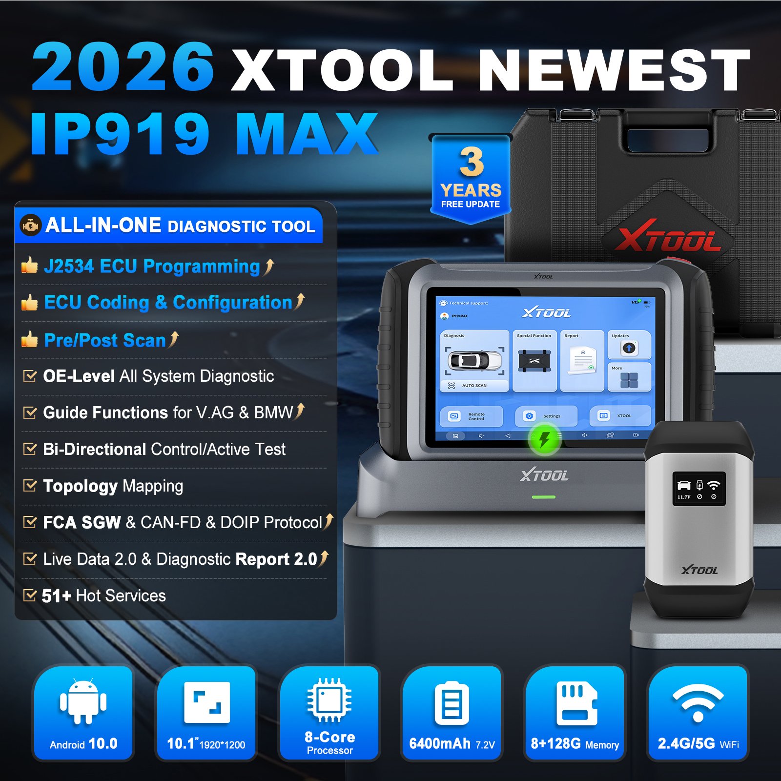 EU 창고 XTOOL IP919MAX J2534 ECU - Obd2 Scanner 리뷰 및 가격