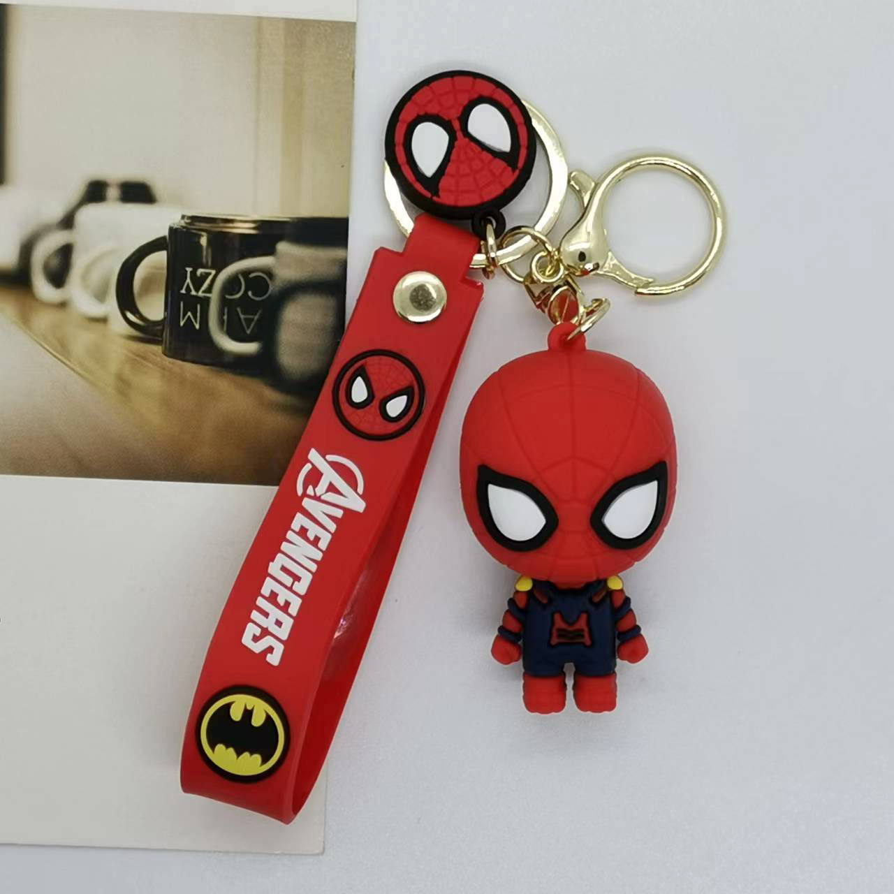 창의적인 만화 스파이더맨 인형 열쇠고리 펜던트 커플 가 - Car Accessories Gifts For Men 리뷰 및 가격