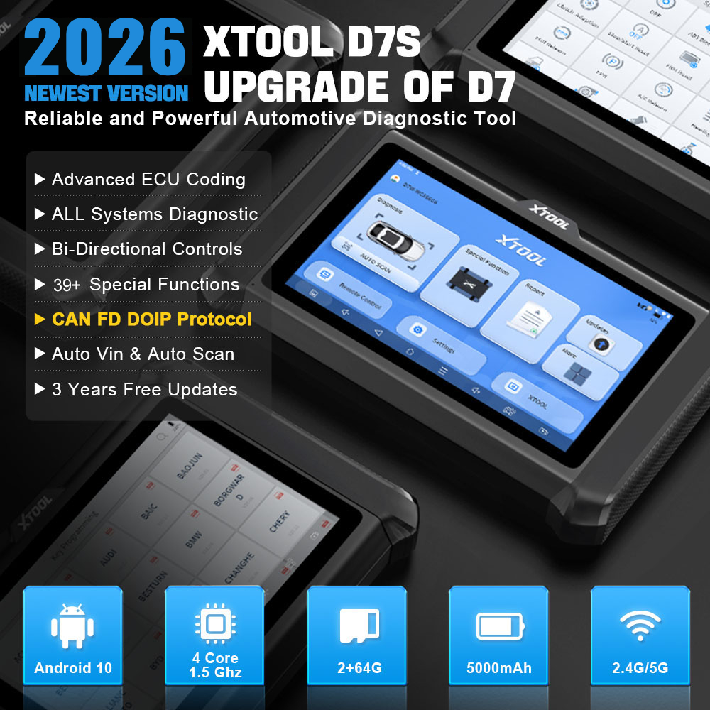 미국 창고 XTOOL D7S 자동차 ECU 코딩 양방향 - Obd2 Scanner 리뷰 및 가격
