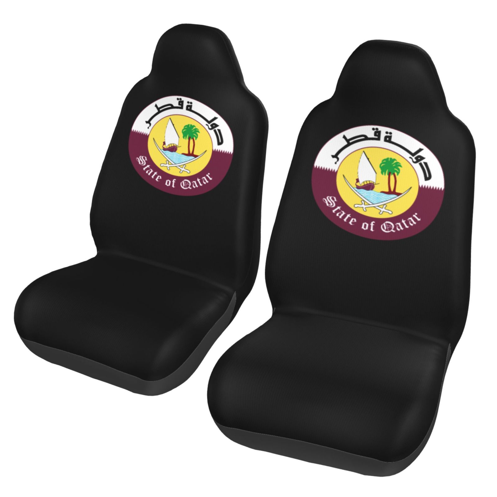 카타르 국장 패턴 자동차 시트 커버 2개 앞좌석 보호  - Qatar Car Accessories 리뷰 및 가격