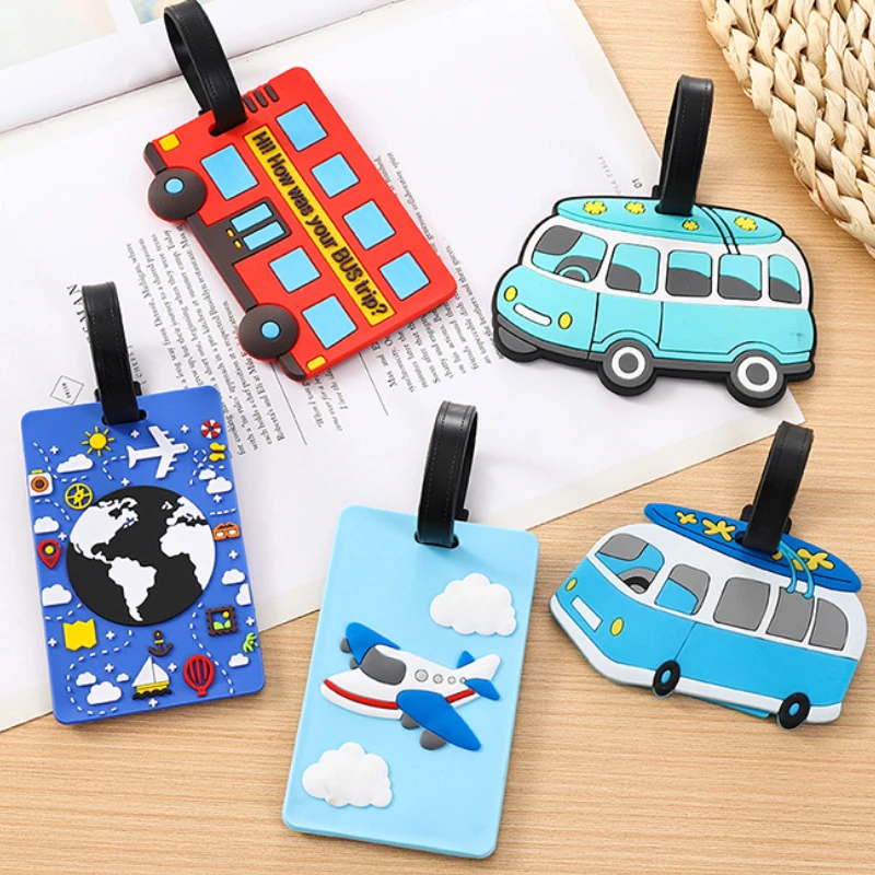 귀여운 만화 자동차 PVC 실리콘 수하물 태그 여행 수 - Car Accessories Name 리뷰 및 가격