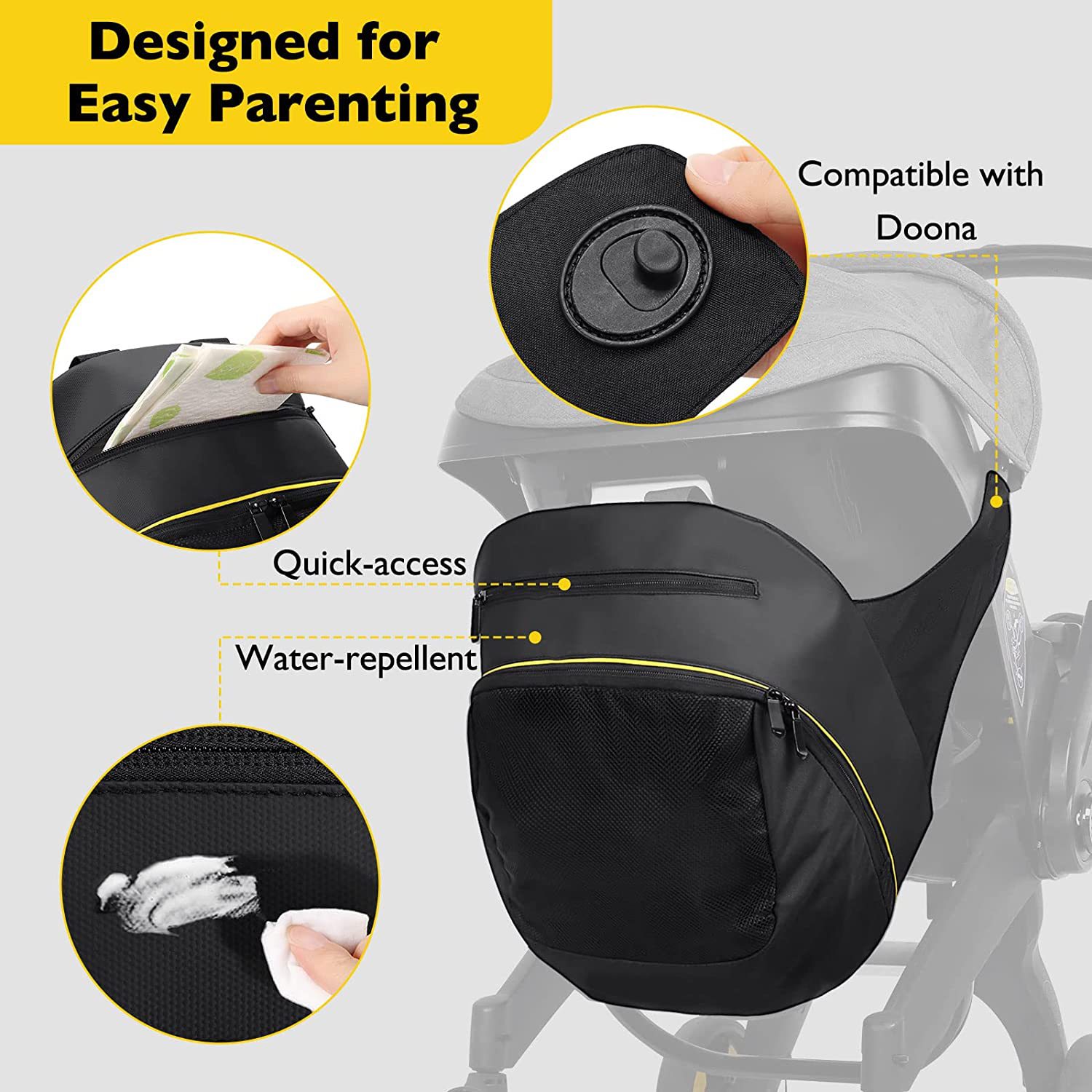 아기 유모차 보관 가방, 아기 카시트 쇼핑백, 블랙 엄 - Car Accessories Shop 리뷰 및 가격