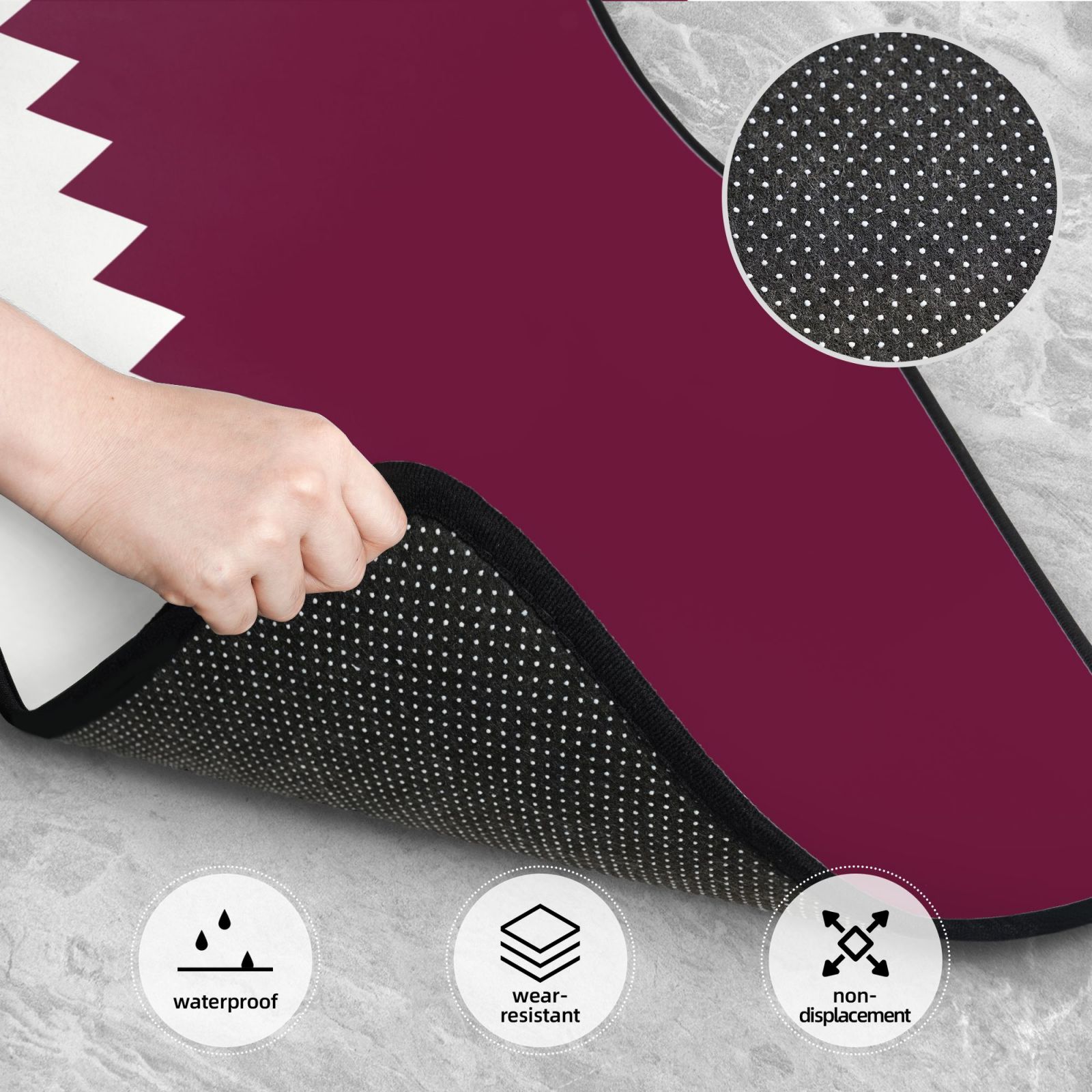 카타르 국기 패턴 자동차 바닥 매트 4개 세트 미끄럼  - Qatar Car Accessories 리뷰 및 가격