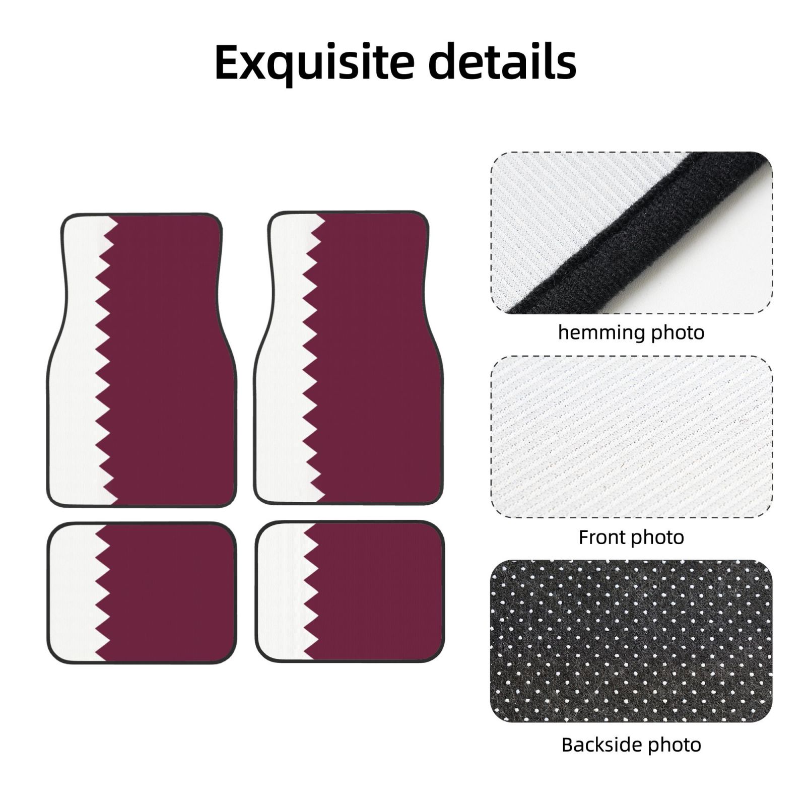 카타르 국기 패턴 자동차 바닥 매트 4개 세트 미끄럼  - Qatar Car Accessories 리뷰 및 가격