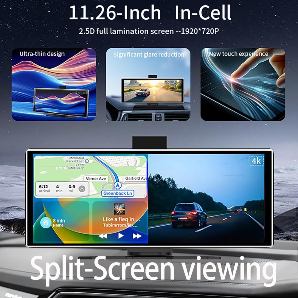 11.26인치 4K 무선 카메라, 카플레이 및 안드로이 - Car Dash Cam 리뷰 및 가격